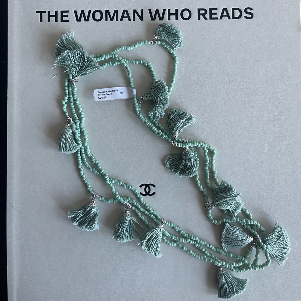 Frosty Green Single Strand PomPom Necklace